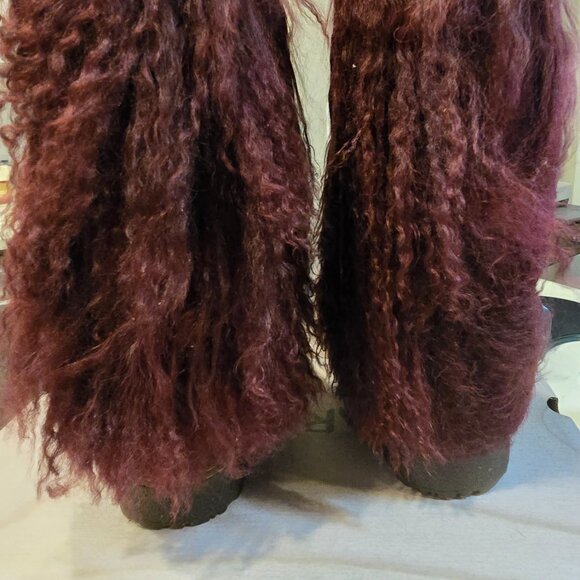Bear Paw Women's Boots Boetis II Charcoal Wine / Plum Lamb Fur Size 5 NEW 1294W - Picture 7 of 12